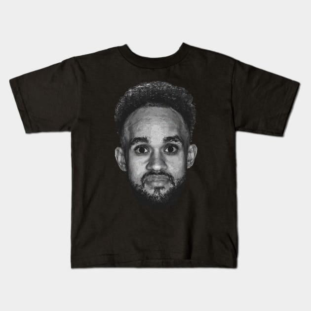Derrick White Funny Vintage Face Kids T-Shirt by rattraptees
